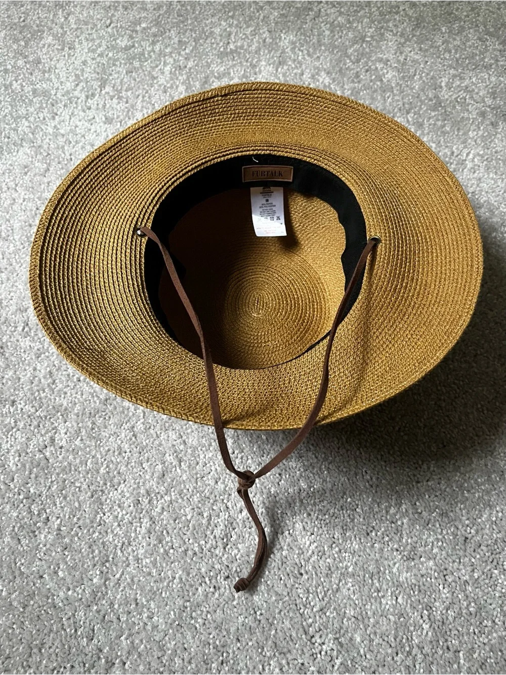 Straw Sun Hat with Chin Strap